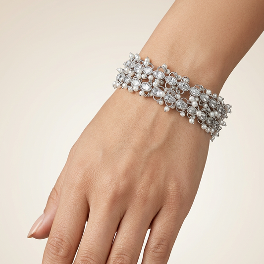 Kaira Silver Polki Bangles
