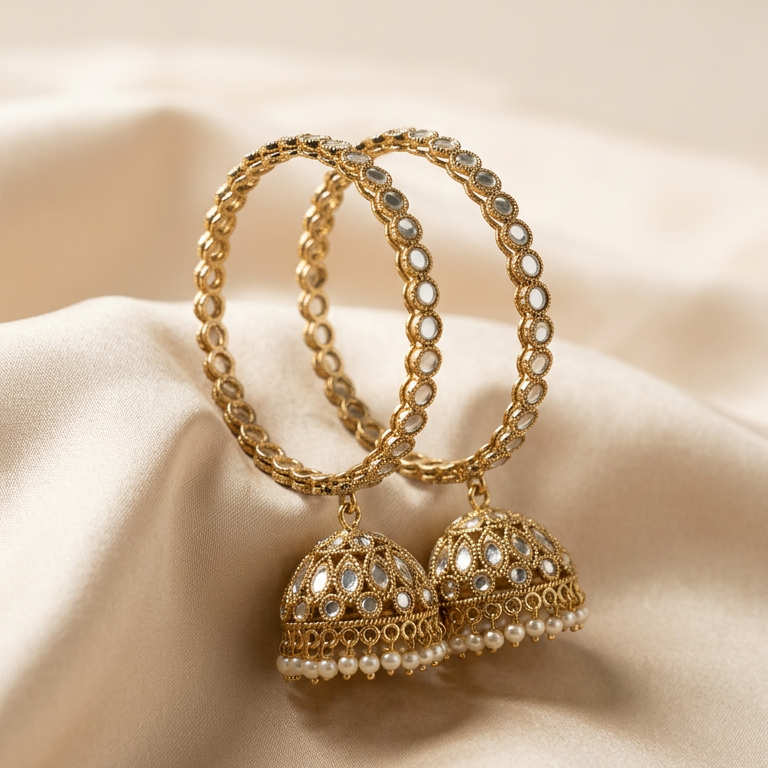 Riya Kundan Single Jhumka Bangles