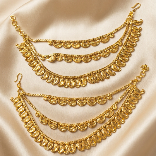 Gold Plated Paan Earchains