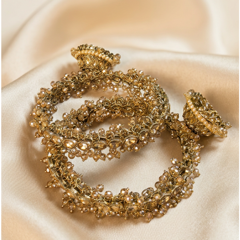 Hana Polki Single Jhumka Bangles