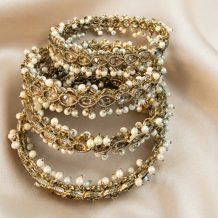 Kaira Polki Pearl Bangles