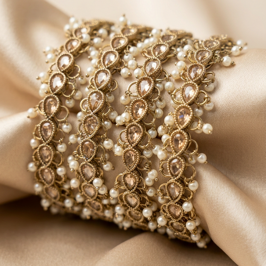 Kaira Polki Pearl Bangles