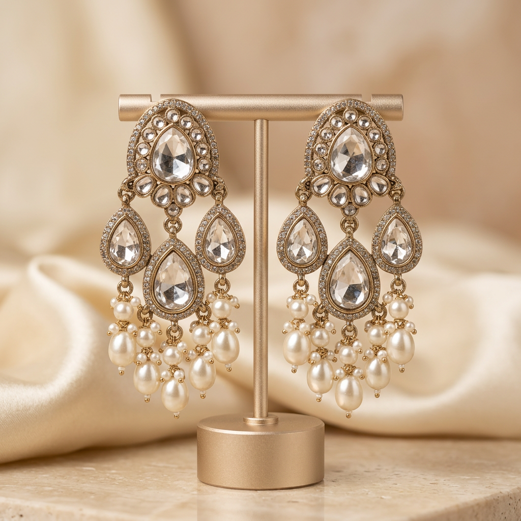 Risha Polki kundan Earrings