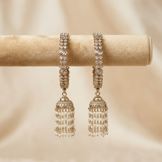 Minimal Kundan Jhumka Bangles