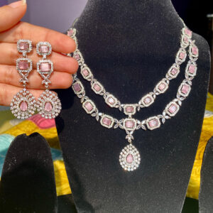 JBT Two Layer American Diamond Necklace Set