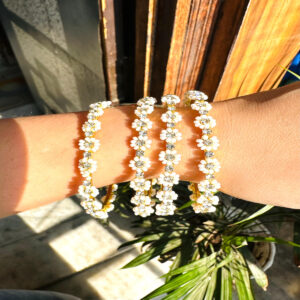 JBT Zirconia Stone Flower Bangles