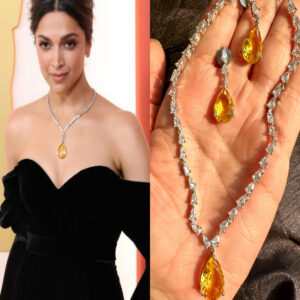 JBT Deepika american diamond drop necklace set