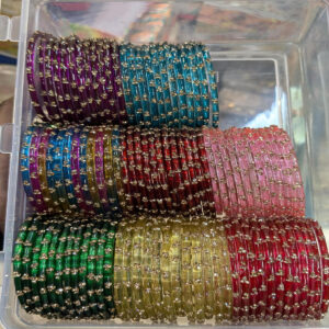 JBT Stone Glass Bangles Combo Box