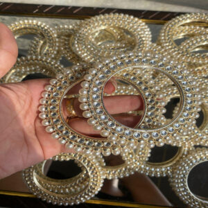 JBT Kundan pearl pacheli bangle