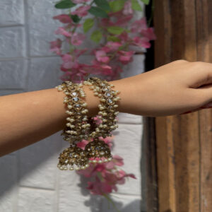 JBT Kundan Polki Jhumka Bangle