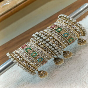 JBT Multi Jhumka Kundan Bangle Set
