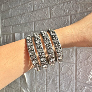 JBT Oxidised Boho Stone Bangles