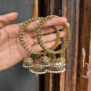 JBT Polki triple jhumka bangle