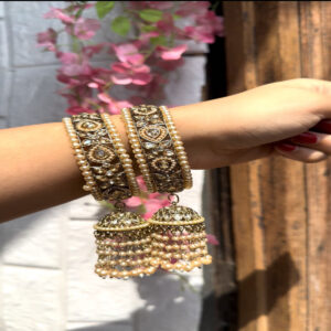 JBT Single Jhummar Kundan Polki Bangle