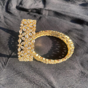 JBT Broad american diamond flower bangles