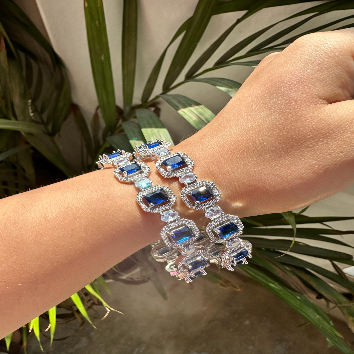 JBT Dark Blue American Diamond Bangles