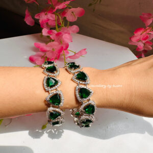 JBT Emerald green american diamond bangles