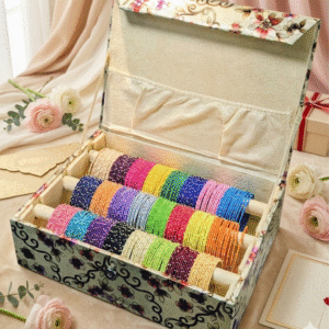 JBT 24 Colors Thread Bangles Combo with Organiser
