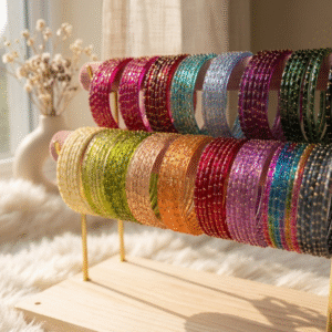 JBT Raindrop Glass Bangles- 2.10 Size Special