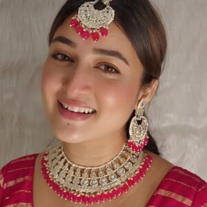 JBT Maira Kundan choker set with tikka