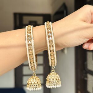 JBT Pearl Detaling Single Jhumka Bangles