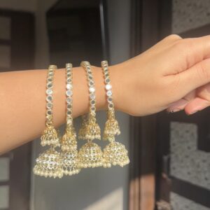 JBT Mirror Tripe Jhumki Bangles