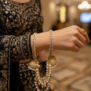JBT Bridal Pearl Jhula Bangles