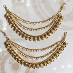 JBT Gold Plated Paan Drops Earchain
