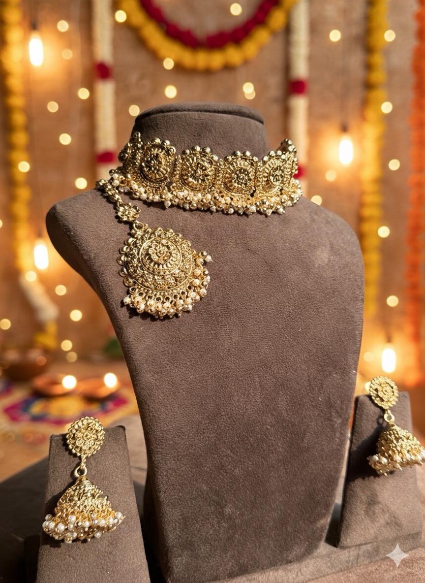 JBT Meera Gold Plated Necklace Set - Image 2