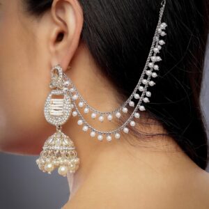 JBT Pearl Silver Earchain